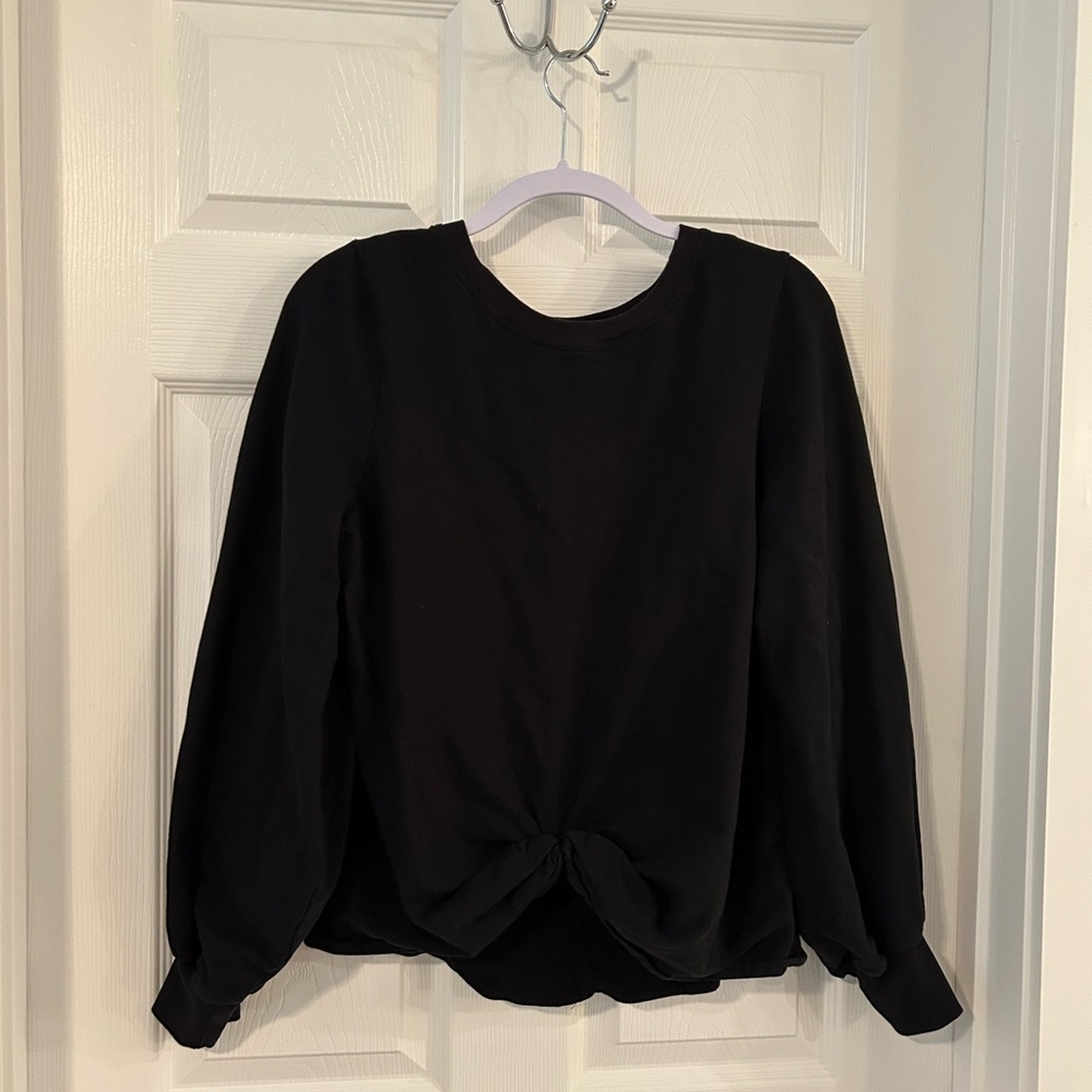 Wishing Waves Black Cropped Sweatshirt - Large